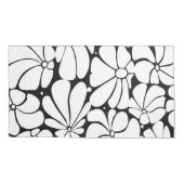 白黒レトロ70sフラワーグラフィックデザイン 枕カバー (裏面)