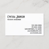 白黒レトロ はっきりした 名刺 (裏面)