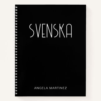 白黒レトロ スウェーデン語の勉強 ノートブック