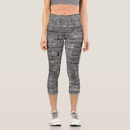 白黒レンガの写真 カプリレギンス