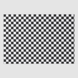 白黒レーシング市松模様にフラパターン 薄葉紙