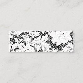 白黒レースの細い名刺のテンプレート スキニー名刺