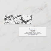 白黒レースの細い名刺のテンプレート スキニー名刺 (正面/裏面)