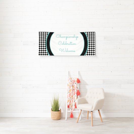 白黒レースイベントウェルカムバナー 横断幕 (インサイチュ)