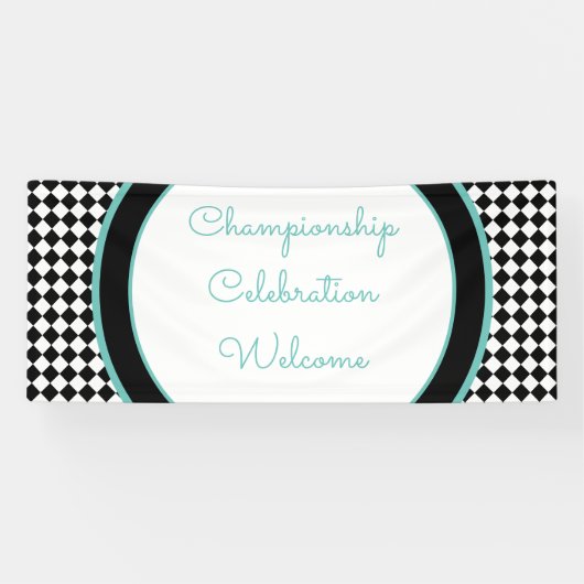 白黒レースイベントウェルカムバナー 横断幕 (横)