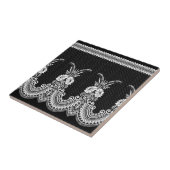 白黒レースオーナメント1 タイル (側面)