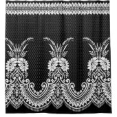 白黒レースオーナメント1_GC シャワーカーテン (正面)