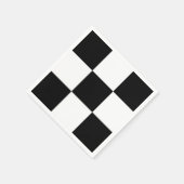 白黒レースチェッカーボードスクウェアカスタムズカラー スタンダードカクテルナプキン (角)