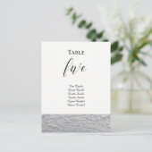 白黒レーステーブルのシーティングカード ポストカード (スタンド正面)