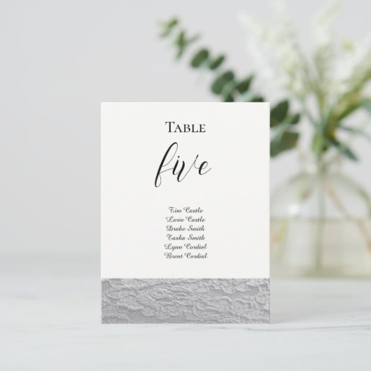 白黒レーステーブルのシーティングカード ポストカード (スタンド正面)