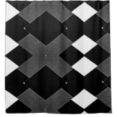 白黒レースパターンのシャワーカーテン シャワーカーテン (正面)