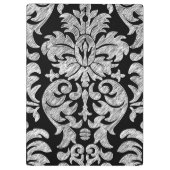 白黒レースパターンカスタムモノグラム クリップボード (裏面)