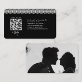 白黒レースフォトQRコード結婚のウェブサイト エンクロージャーカード (正面/裏面)