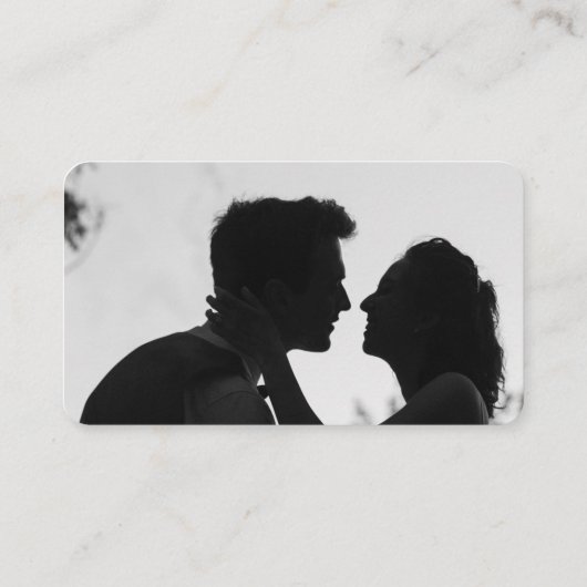 白黒レースフォトQRコード結婚のウェブサイト エンクロージャーカード (裏面)