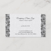 白黒レースフローラダマスクウェディングプランナー 名刺 (裏面)