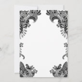 白黒レース婚約パーティ 招待状 (裏面)