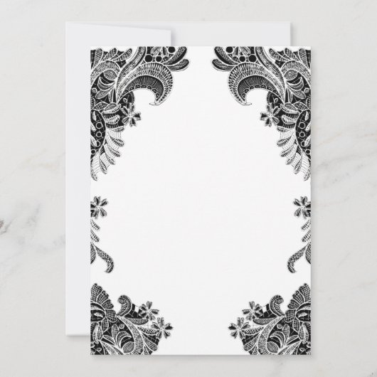 白黒レース婚約パーティ 招待状 (裏面)