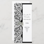 白黒レース教会の結婚式プログラム プログラム (正面/裏面)