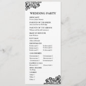 白黒レース結婚式 プログラム (裏面)