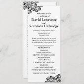 白黒レース結婚式 プログラム (正面/裏面)