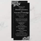 白黒レース結婚式 プログラム (正面/裏面)