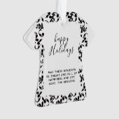 白黒ロココハッピーホリデーズスクリプト オーナメント (正面)