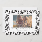 白黒ロココメリークリスマススクリプト写真 シーズンカード (正面)