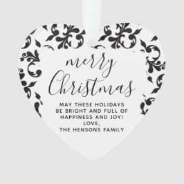 白黒ロココメリークリスマススクリプト オーナメント