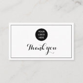 白黒ロゴありがとうビジネス報酬パンチ ロイヤリティカード (正面)