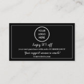 白黒ロゴありがとうビジネス報酬パンチ ロイヤリティカード (裏面)