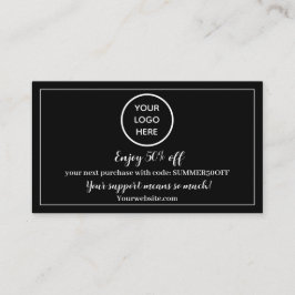 白黒ロゴありがとうビジネス報酬パンチ ロイヤリティカード