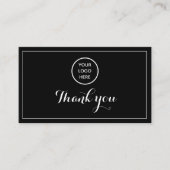 白黒ロゴありがとうビジネス報酬パンチ ロイヤリティカード (正面)