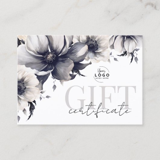 白黒ロゴのギフト券 名刺 (正面)