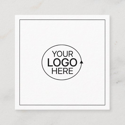 白黒ロゴを追加するQRコードソーシャルメディア スクエア名刺 (正面)