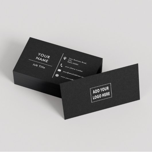 白黒ロゴカスタムミニマルタイポグラフィ 名刺