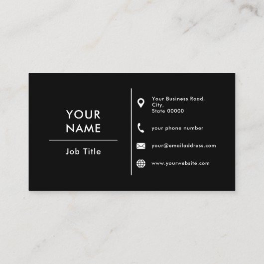 白黒ロゴカスタムミニマルタイポグラフィ 名刺 (裏面)