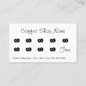 白黒ロゴコーヒーショップパターンロイヤリティB 名刺 (裏面)