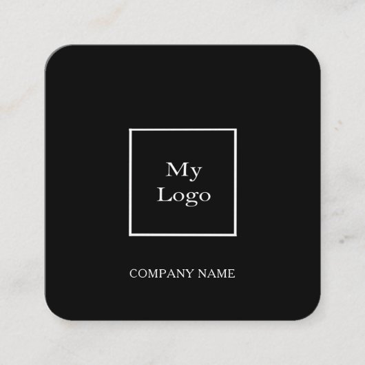 白黒ロゴソーシャルメディアQRコーモダンド スクエア名刺 (正面)