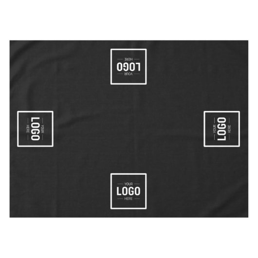 白黒ロゴビジネスのプロモーション テーブルクロス (正面(横))