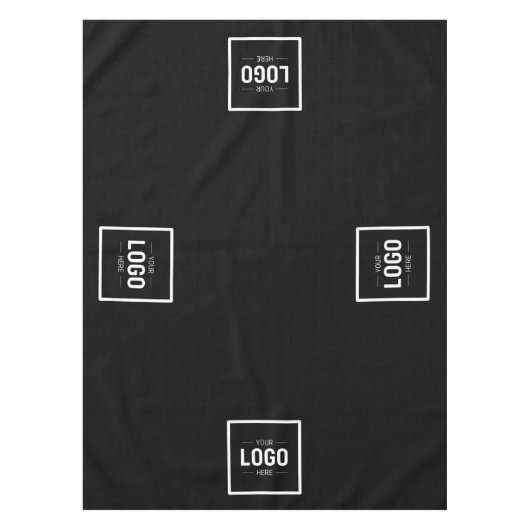 白黒ロゴビジネスのプロモーション テーブルクロス (正面)