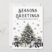 白黒ロゴビジネスクリスマス シーズンカード (正面)