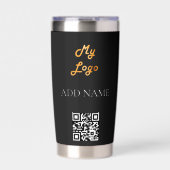 白黒ロゴビジネス企業の 保温保冷タンブラー (正面)