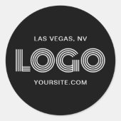 白黒ロゴプロモモダンモ ラウンドシール (正面)