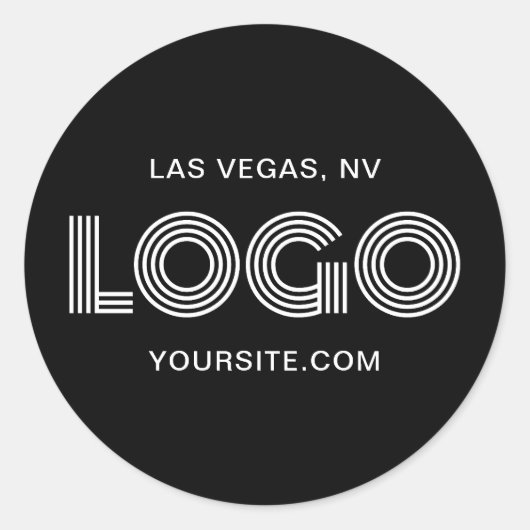 白黒ロゴプロモモダンモ ラウンドシール (正面)