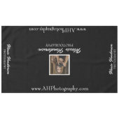 白黒ロゴモダンとWebサイトのイベント テーブルクロス (正面(横))