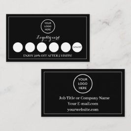 白黒ロゴモダンビジネス報酬パンチ ロイヤリティカード