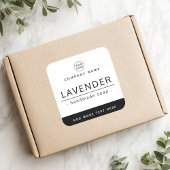 白黒ロゴモダン製品ミニマルラベル スクエアシール