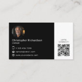 白黒ロゴ写真QRコード名刺 名刺 (裏面)