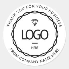 白黒ロゴ名くもの巣ありがとう ラウンドシール