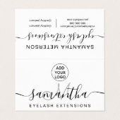 白黒ロゴ名まつげ拡張子アフターケア 名刺 (外部フラット)